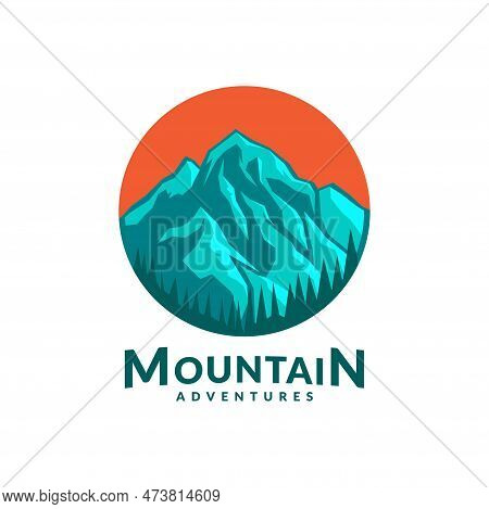 Mountain Emblem Logo Design Isolated White Background. Vector Illustration. Mountain Logo. Mountain 