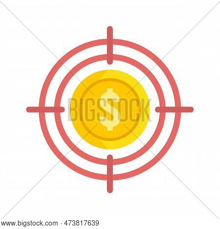 Target Money Remarketing Icon. Flat Illustration Of Target Money Remarketing Icon Isolated On White 