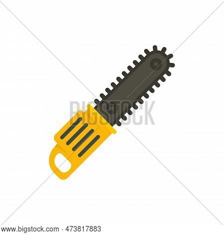 Instrument Chainsaw Icon. Flat Illustration Of Instrument Chainsaw Icon Isolated On White Background