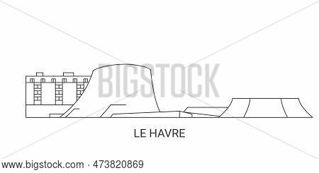 France, Le Havre Travel Landmark Vector Illustration