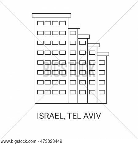 Israel, Tel Aviv Travel Landmark Vector Illustration
