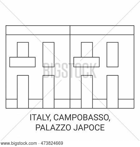 Italy, Campobasso, Palazzo Japoce Travel Landmark Vector Illustration