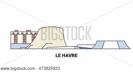 France, Le Havre Travel Landmark Vector Illustration