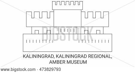 Russia, Kaliningrad, Kaliningrad Regional, Amber Museum Travel Landmark Vector Illustration