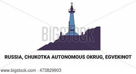 Russia, Chukotka Autonomous Okrug, Egvekinot, Travel Landmark Vector Illustration