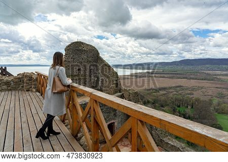 Szigliget Castle Stronghold Next To Lake Balaton With Beautiful View Of The Basin Of Tapolca
