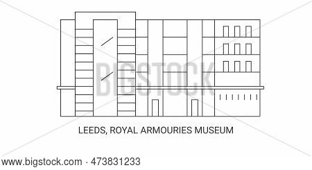 Uk, Leeds, Royal Armouries Museum, Travel Landmark Vector Illustration