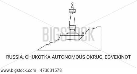 Russia, Chukotka Autonomous Okrug, Egvekinot, Travel Landmark Vector Illustration