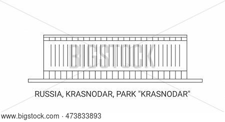 Russia, Krasnodar, Park Krasnodar, Travel Landmark Vector Illustration