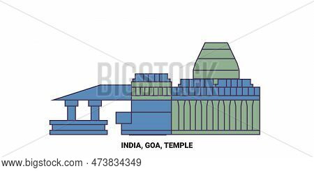 India, Goa, Travels Landsmark Travel Landmark Vector Illustration