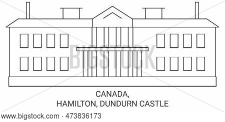 Canada, Hamilton, Dundurn Castle Travel Landmark Vector Illustration