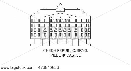 Chech Republic, Brno, Pilberk Castle Travel Landmark Vector Illustration