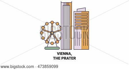 Austria, Vienna, The Prater Travel Landmark Vector Illustration