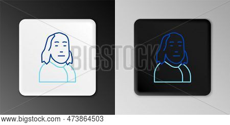 Line Benjamin Franklin Icon Isolated On Grey Background. Colorful Outline Concept. Vector