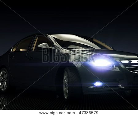 Black Car with Light