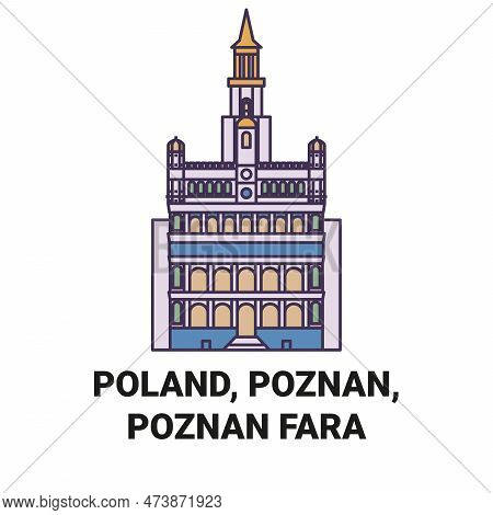 Poland, Poznan, Poznan Fara Travel Landmark Vector Illustration
