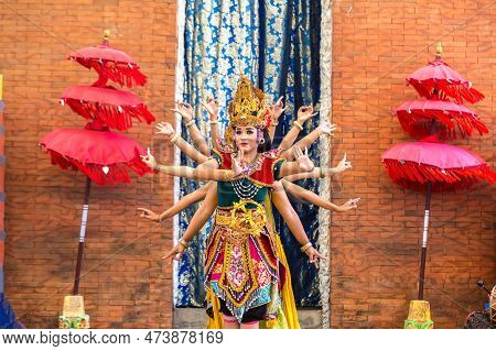 Bali, Indonesia - February 28, 2020: Traditional Balinese Dance Performed In Gwk Garuda Wisnu Kencan
