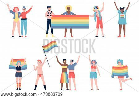 Pride Gay Lgbtq Characters. Lgbt Parade, Transgender Couple Relationships. Queer People, Frick Man A