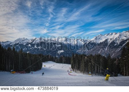 Ski Resort Folgarida - Marilleva In The Val Di Sole And Brenta Dolomites, View From Monte Vigo, Pinz