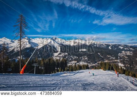 Ski Resort Folgarida - Marilleva In The Val Di Sole And Brenta Dolomites, View From Monte Vigo, Pinz