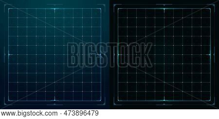 Hud Grid Tech Interface, Futuristic Data Screen Dashboard, Vector Background. Hud Digital Technology