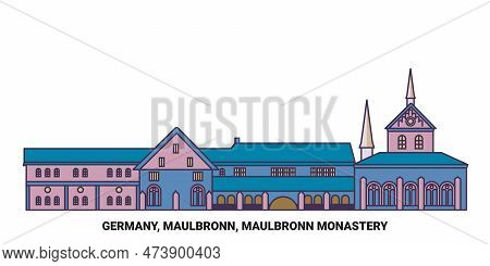 Germany, Maulbronn, Maulbronn Monastery Travel Landmark Vector Illustration