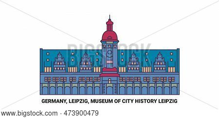 Germany, Leipzig, Museum Of City History Leipzig Travel Landmark Vector Illustration