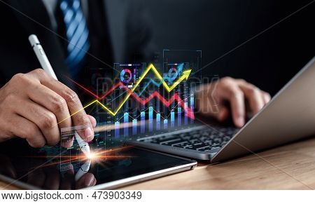 Businessman Management Finance And Investment Concept, Capital Gain World Money Economic Growth. Coi