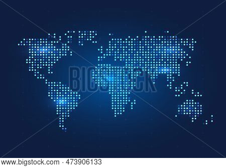Abstract Background World Map It Is A Small Circle Arranged On A Map. To Show The Extent Of The Area