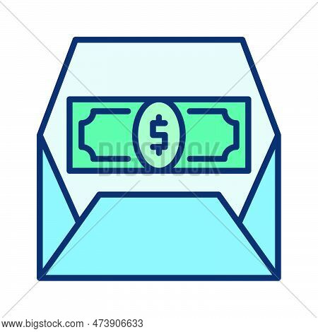 Usd Money In Opened Envelope Vector Commision Concept Colored Icon Or Logo Element
