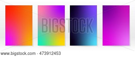 Minimal Poster. Pastel Soft. Rainbow Gradient Set. Graphic Color Background. Blurred Mesh Texture. V