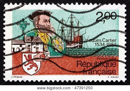 Postai bélyeg Franciaország 1984-ben Jacques Cartier, Felfedező