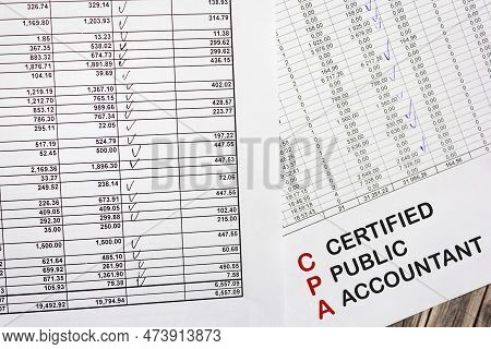 Paper With Cpa - Certified Accountant On Documents And Desktop
