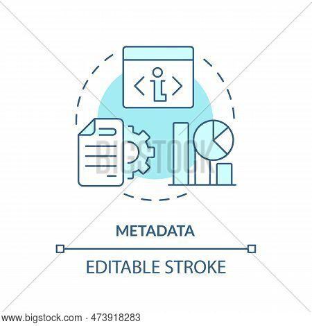 Metadata Turquoise Concept Icon. Additional Information About File. Abstract Idea Thin Line Illustra