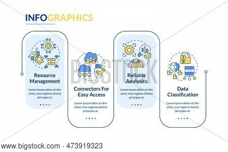 Data Lake Architecture Blue Rectangle Infographic Template. Data Visualization With 4 Steps. Editabl