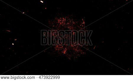 Fire And Smoke After Fire Crackers Got Fire. Explosion Flame. Realistic Explosions Boom.