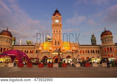 Kuala Lumpur, Malaysia - 01 February, 2020: The Sultan Abdul Samad Building In Kuala Lumpur, The Cap