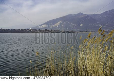The Lake Of Annone At Oggiono, Lecco Province, Lombardy, Italy, At Winter
