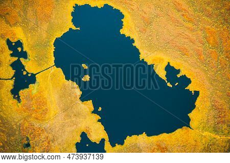 Miory District, Vitebsk Region, Belarus. The Yelnya Swamp. Upland And Transitional Bogs With Numerou