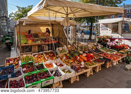 Copenhagen, Denmark - September 13, 2010: Wide Selection Of Differently Colored Fruit Variety Select