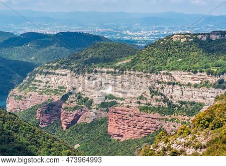 Catalonia Mountain Landscape Seen From Tavertet Village, Spain