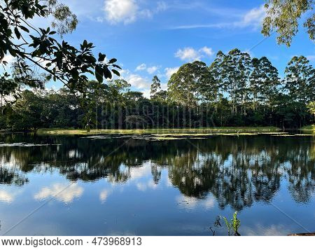 Beautiful Image Of The Lake Of Interlagos In A Sunny Autumn Afternoon Blue Sky And Few Clouds