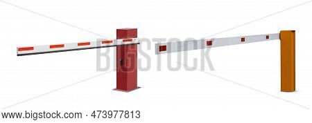 Collage With Boom Barriers Isolated On White