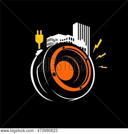 Audio Logo, Stereo System Concept, City Element