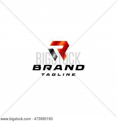 Simple Geometric Initial Letter Tr. Letter T Inside Negative Space Of Letter R.
