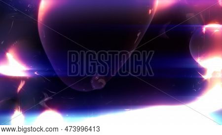 Fashion Purple Diaphanous Fluid Spheres With Intensive Shine - Abstract 3d Illustration