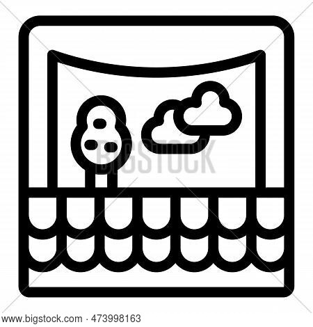 Theater Lanscape Icon Outline Vector. Puppet Show. Stage Doll