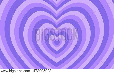 Cute Poster With Repeating Hearts In Trendy Retro 2000s Design. Groovy Psychedelic Pattern In Y2k St