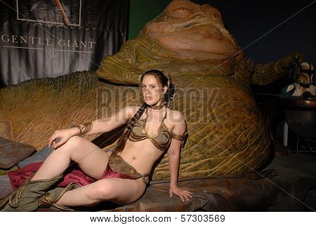 Shae Strandefer at the Slave Leia day tour and photo shoot with Jabba the Hutt, featuring members of  Gentle Giant Studios, Burbank, CA. 07-16-10