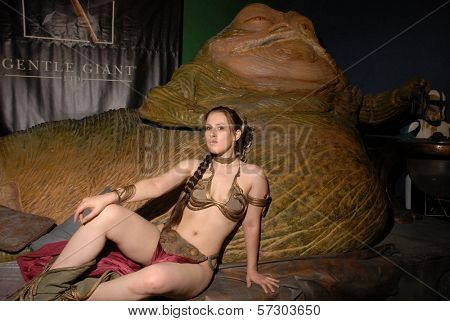 Shae Strandefer  at the Slave Leia day tour and photo shoot with Jabba the Hutt, featuring members of  Gentle Giant Studios, Burbank, CA. 07-16-10